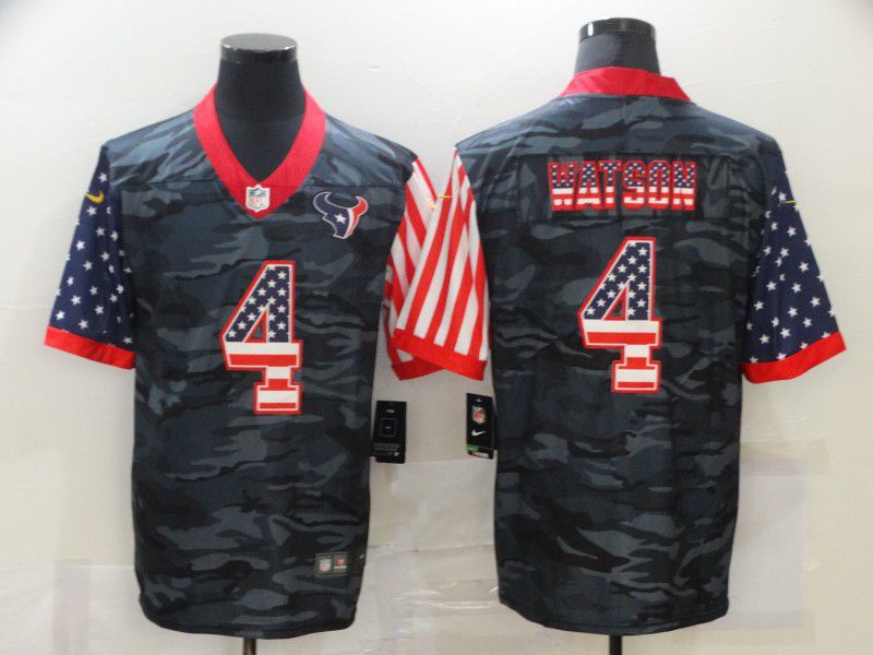 Men Houston Texans 4 Watson Camouflage national flag Nike Limited NFL Jersey